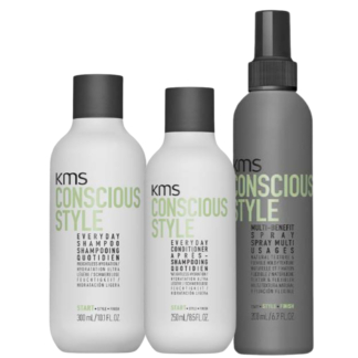 Modstoyou KMS Conscious Style Shampoo Conditioner Multi Benefit Spray Care Bundle